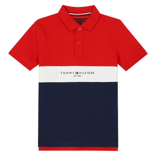 Tommy Hilfiger Boys Red, White & Navy Logo Polo Shirt