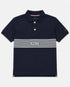Tommy Hilfiger Kids Navy Blue Striped Polo Shirt | Boys Short Sleeve Collared Top | Smart Casual Kidswear