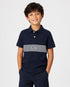 Tommy Hilfiger Kids Navy Blue Striped Polo Shirt | Boys Short Sleeve Collared Top | Smart Casual Kidswear