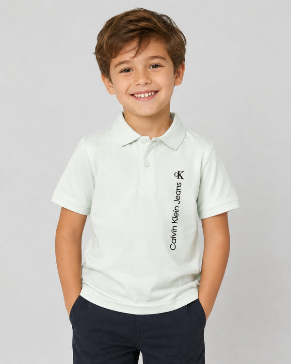 Calvin Klein Jeans Kids Polo Shirt | Boys Short Sleeve Collared Top | Smart Casual Summer Outfit