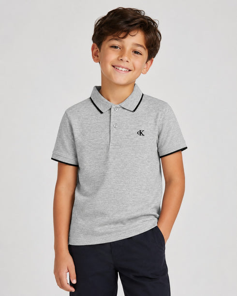 Calvin Klein Jeans Kids Polo Shirt | Boys Short Sleeve Collared Top | Smart Casual Summer Outfit