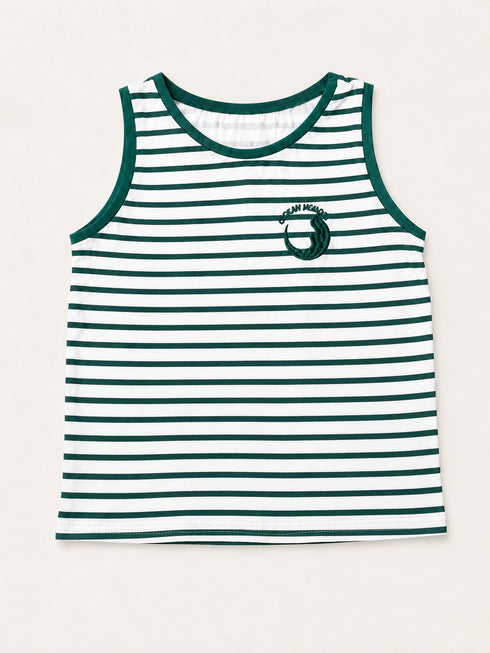 LC Waikiki LCW Green & White Boys' Striped Sleeveless Tank Top