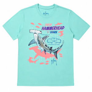 Guy Harvey Sharky Boys Tee in Aqua Blue