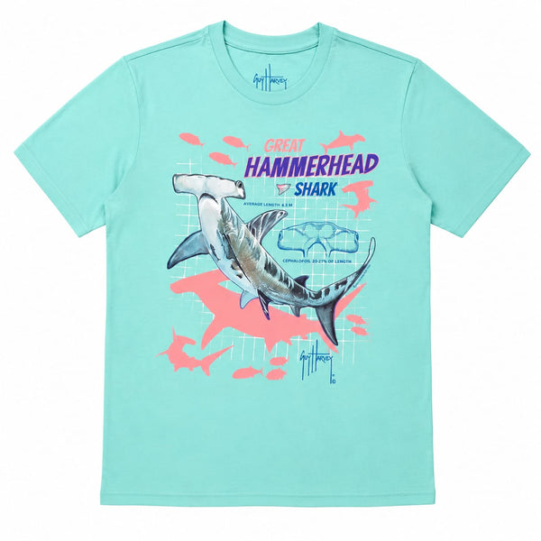 Guy Harvey Sharky Boys Tee in Aqua Blue