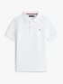 Tommy Hilfiger White Essential Flag Embroidery Pique Polo Shirt