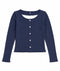 Tommy Hilfiger Girls Navy Blue Ribbed Button Front Top