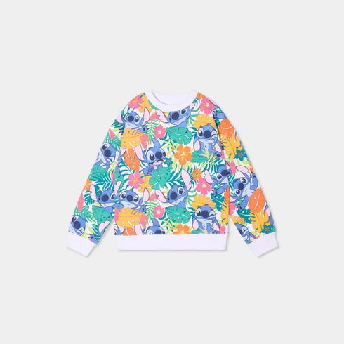 Girls' Multicolor Stitch Long Sleeve Straight Sweatshirt
