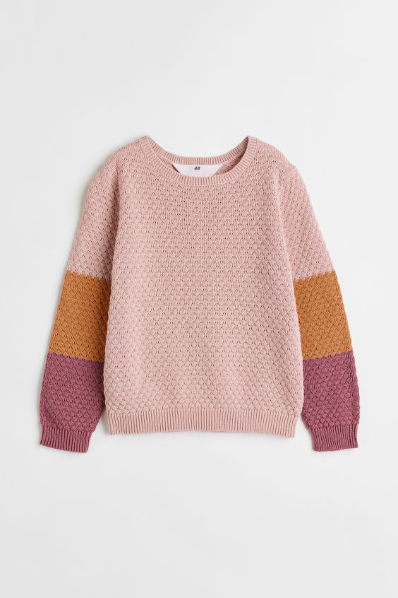 color-block knitted sweater| H&M
