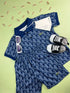 Lacoste Kids Blue Printed Polo Shirt & Shorts Set
