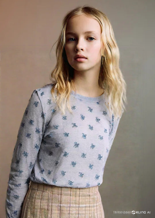 Casual Round Blue Print