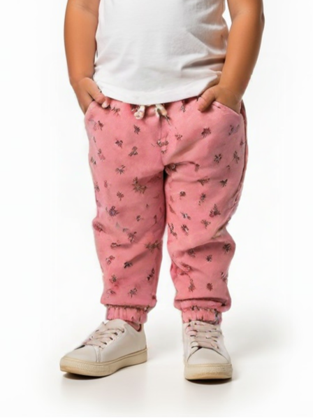 LEFTIES Tea pink flowers Trouser for girls
