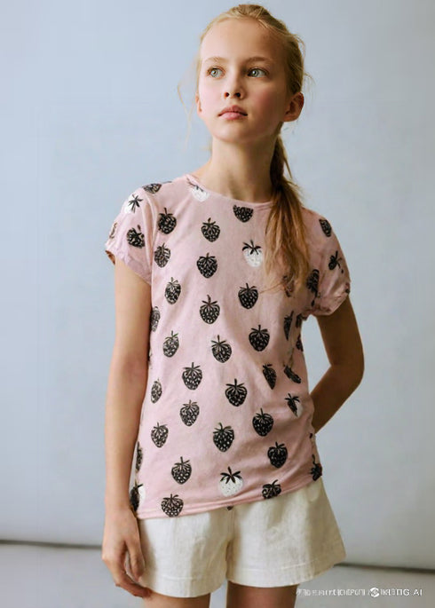 Baby Pink Strawberry Girls Dress