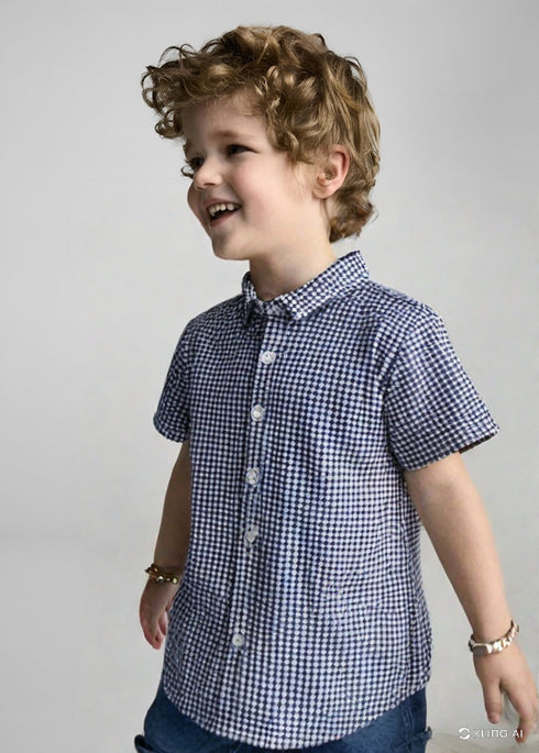 Ben Sherman Short Sleeve Gingham Check Shirt Black / White