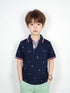 Navy Blue Printed Polo