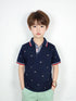 Navy Blue Printed Polo