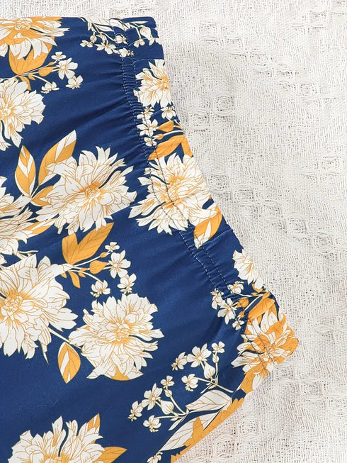 Girl's Ruffled Half Skirt Leisure Set