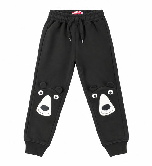 Energiers Kids Bear Appliqué Jogger Pants – Dark Grey