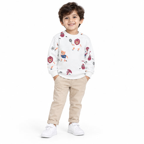 Mango Kids Sports Animal Print Sweatshirt