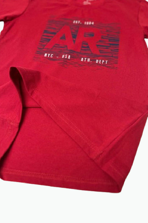 BHPC Red Printed Round Neck T-shirt