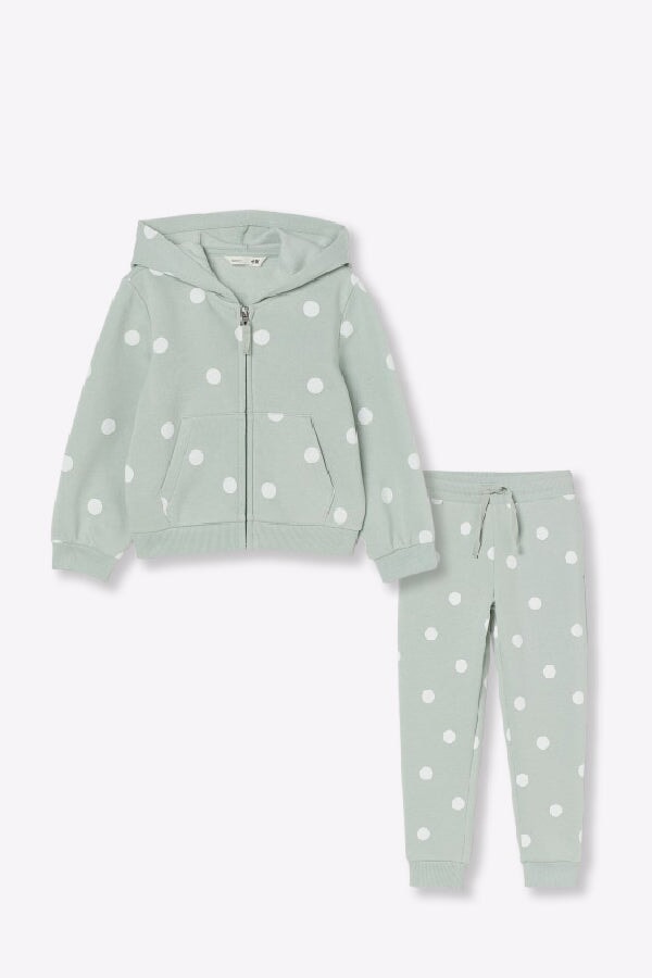 BLUE SEVEN Polka Dot Zipper Sweatpants Set 3 ZTH Cart