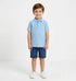 Hugo Boss Logo Print Collar Stripe Polo Tee Sky Blue