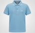Hugo Boss Logo Print Collar Stripe Polo Tee Sky Blue