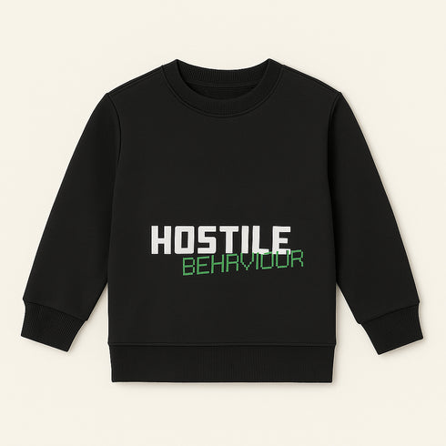 Lefties plush sweatshirt with hostile behaviour print