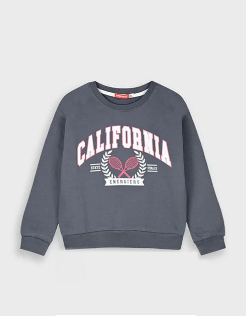 Fleece with print for girls | MAGENTA