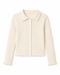 Calvin Klein Girls Cream Ribbed Collared Cardigan Top