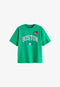 Next T-shirt print - green varsity
