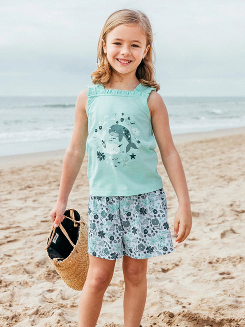Sergent Major Girls Floral Ocean T-Shirt