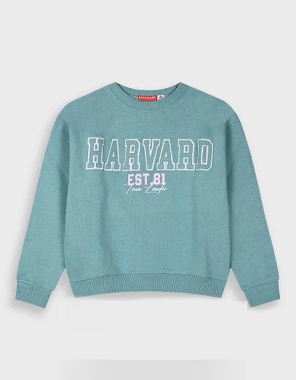 Fleece with print for girls | MINT GREEN