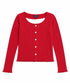 Tommy Hilfiger Girls Red Ribbed Button Front Top