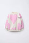 ZARA Girls Pink Heart Print Sweatshirt