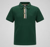 Hugo Boss 4 Stripe Placket Polo Tee Dark Green