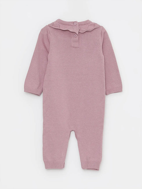 LCW babyCrew Neck Long Sleeve Basic Baby Girl Knitwear Jumpsuit