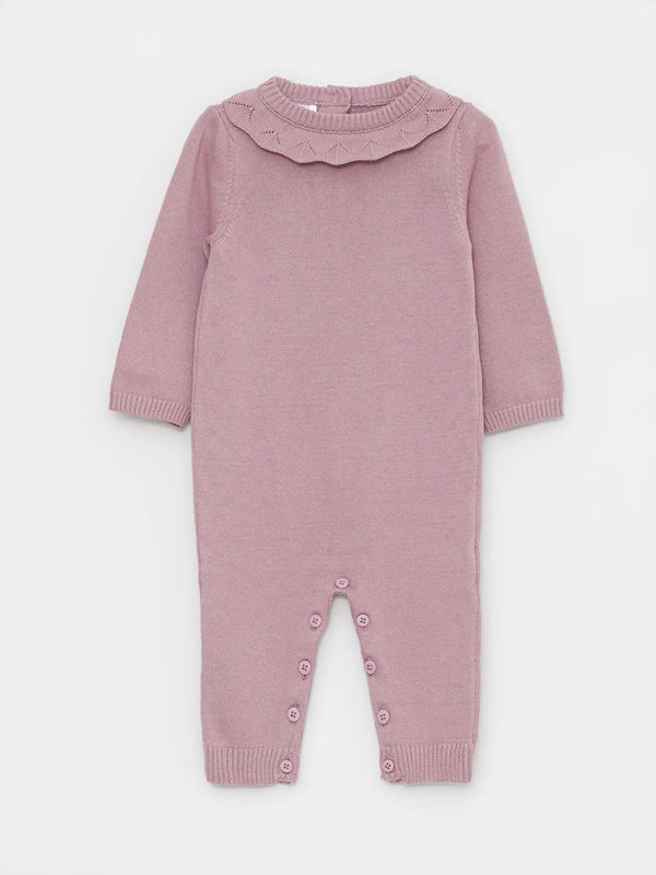 LCW babyCrew Neck Long Sleeve Basic Baby Girl Knitwear Jumpsuit