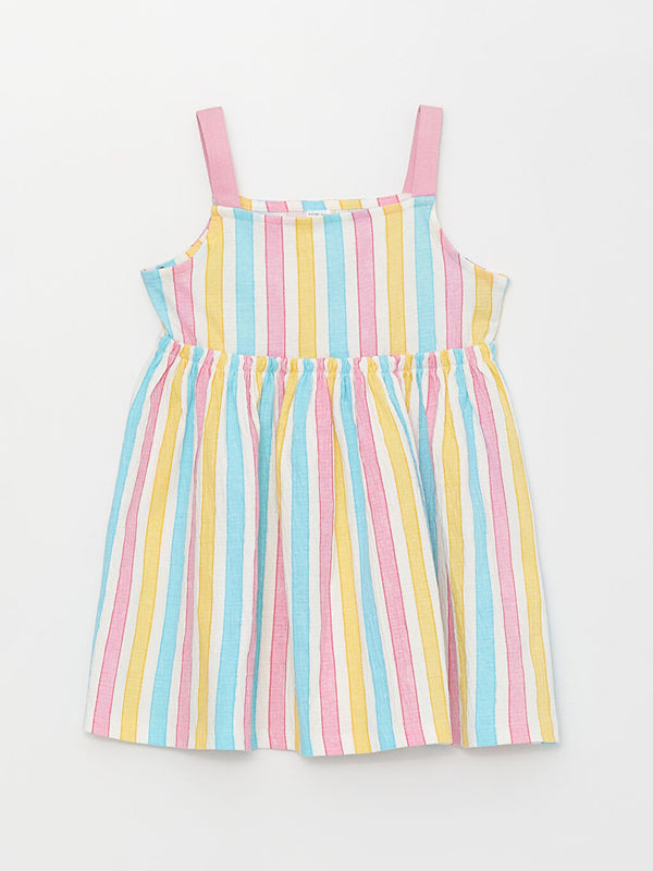 LCW baby Square Neck Striped Baby Girl Dress