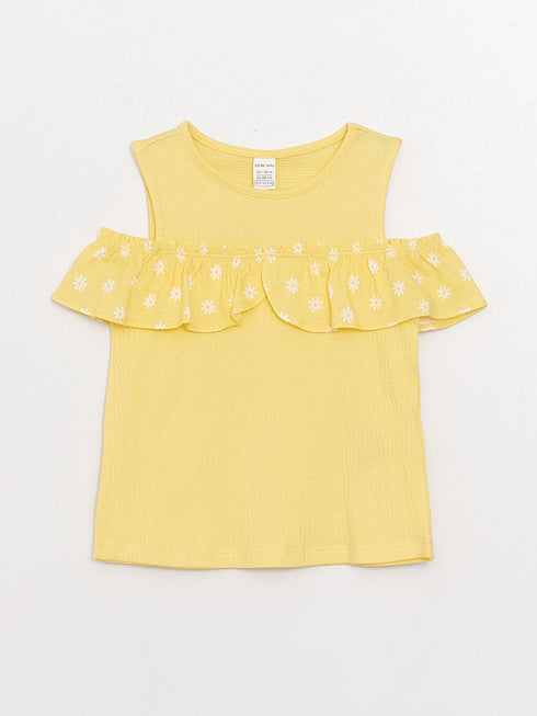 LCW baby Crew Neck Patterned Baby Girl T-shirt