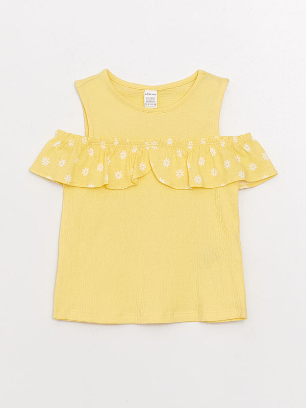 LCW baby Crew Neck Patterned Baby Girl T-shirt