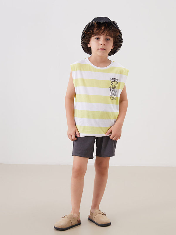 LC WAIKIKI Crew Neck Striped Printed Boys' Tank Top