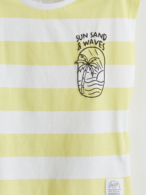 LC WAIKIKI Crew Neck Striped Printed Boys' Tank Top