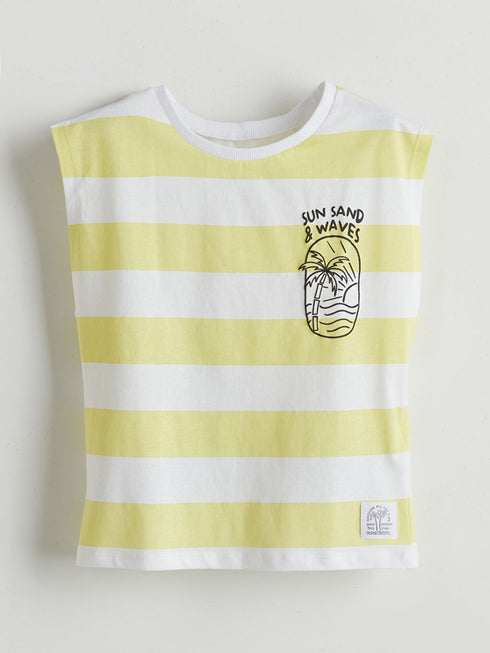 LC WAIKIKI Crew Neck Striped Printed Boys' Tank Top