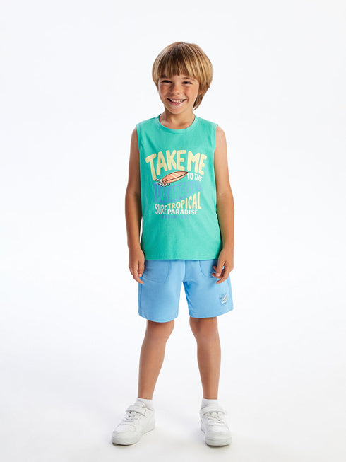 LC WAIKIKI Crew Neck Los Angeles Printed Boys' Tank Top