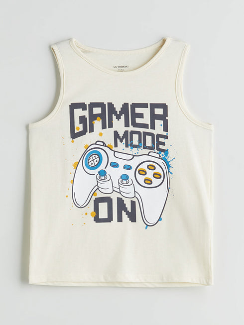 LC Waikiki Printed Boys' Tank Top WHITE