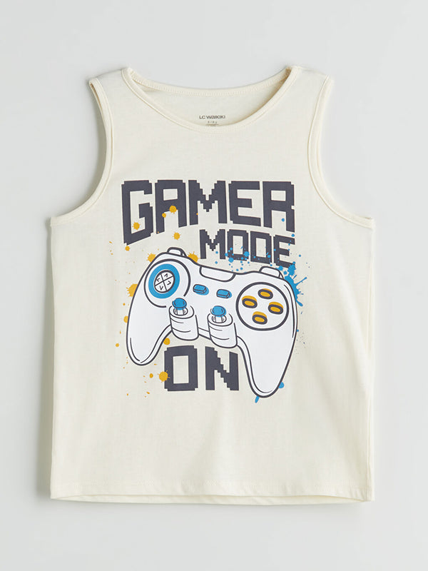 LC Waikiki Printed Boys' Tank Top WHITE