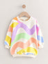NEXT Baby Girls Pastel Rainbow Wave Print Sweatshirt