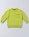 Kids Crew Neck Knit Sweater with Chest Pocket – Lime Green
