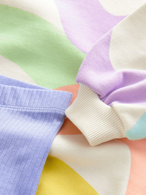 NEXT Baby Girls Pastel Rainbow Wave Print Sweatshirt