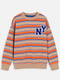 Title: Boys NY Striped Crew Neck Sweatshirt – Beige & Orange